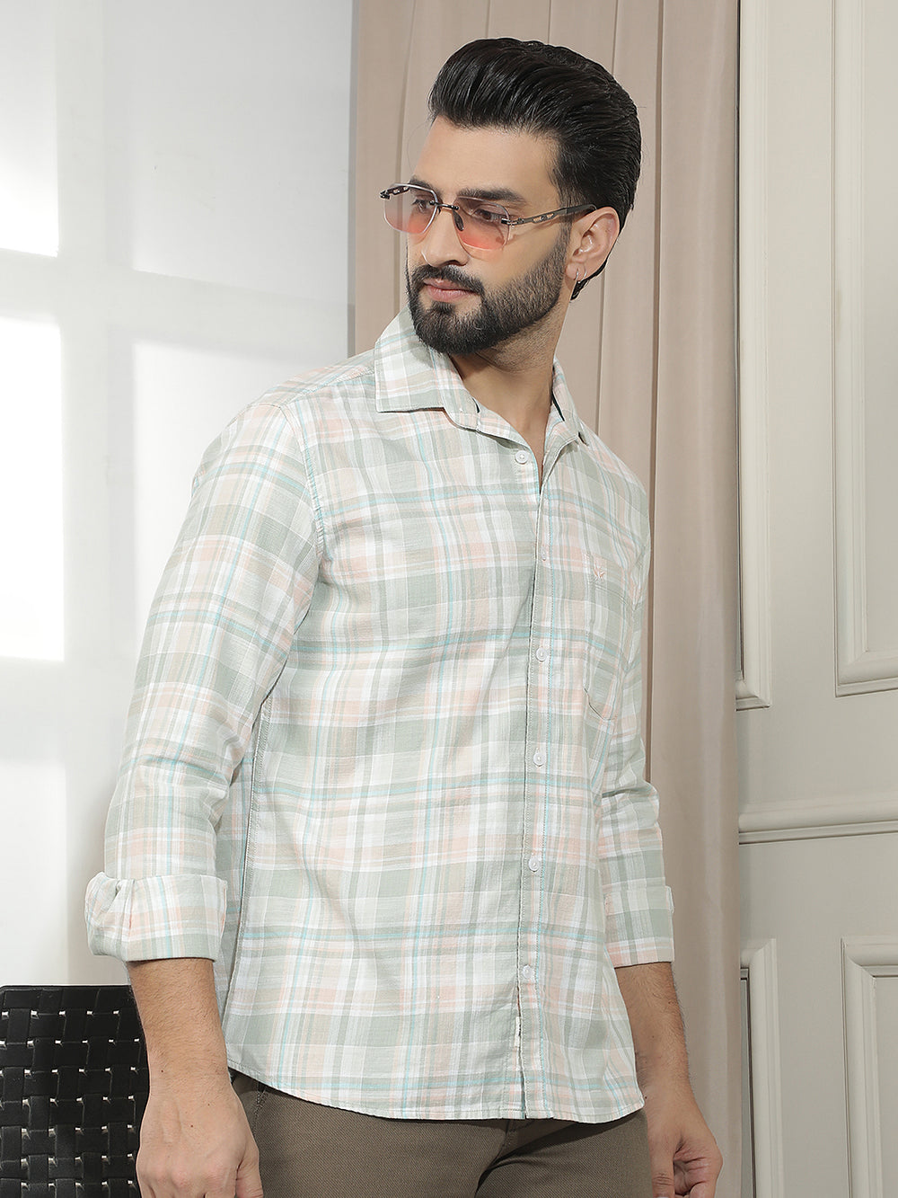 Multi-Color Checked 100% Cotton Shirt