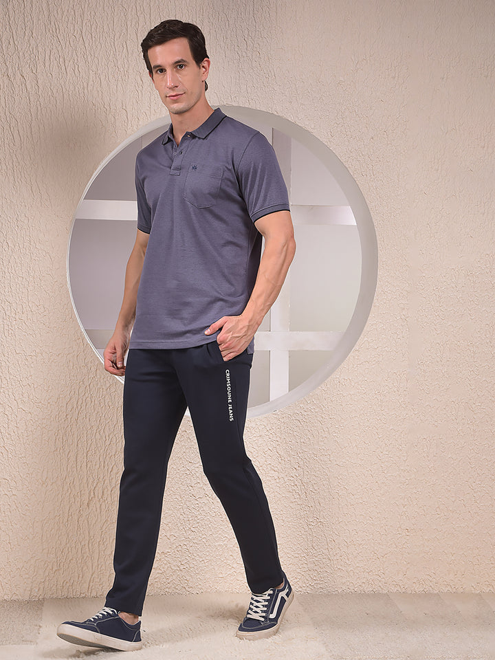 Navy Blue Cotton Trackpants
