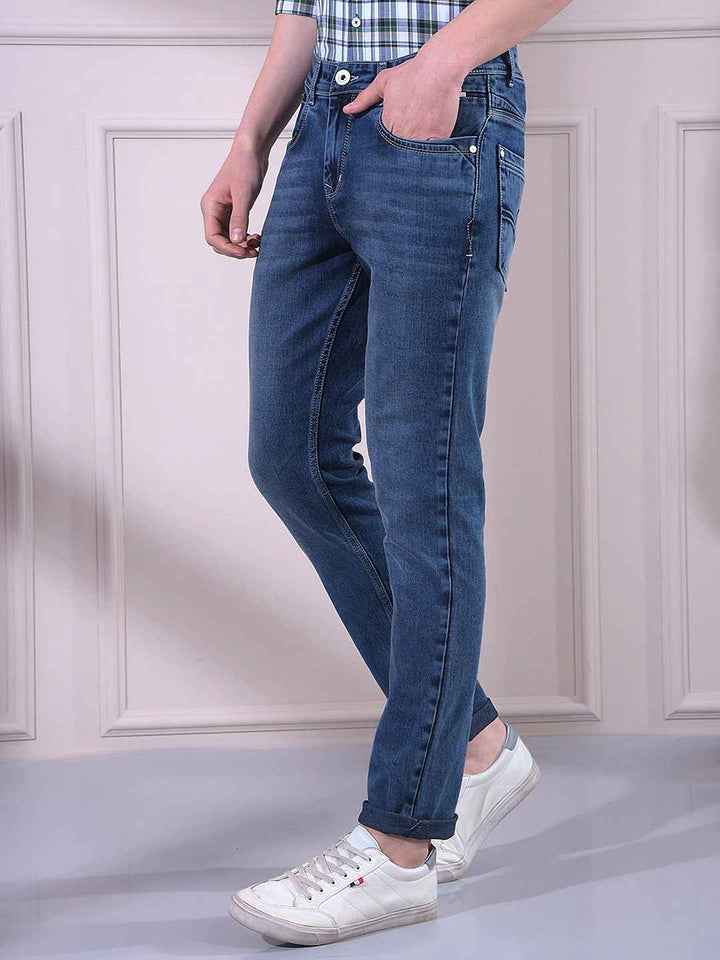 Intense Blue Clean Look Stretch Jeans