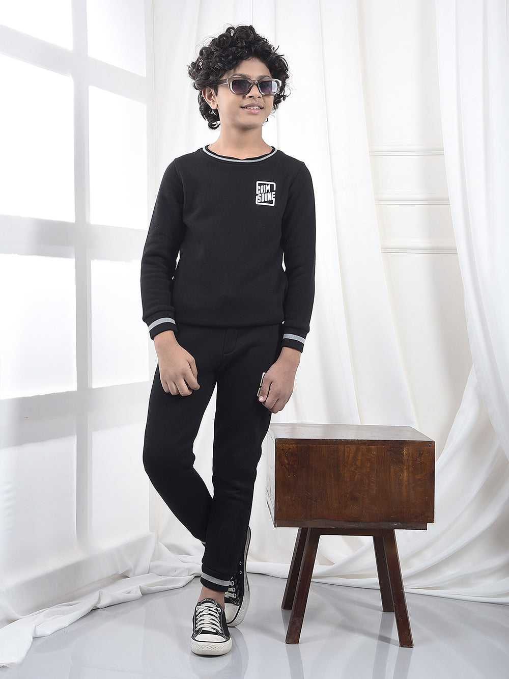 Black Graphic Print Sweatshirt