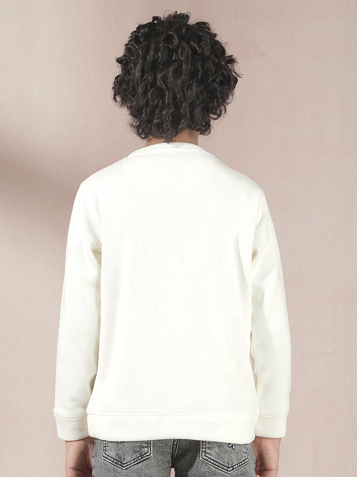 Cream Embellished Sweatshirt