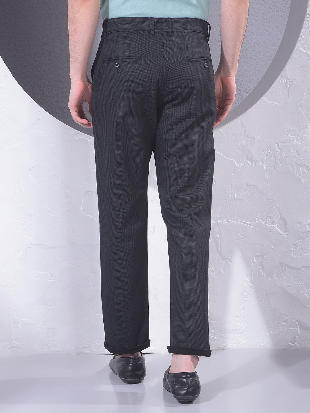 Urban Black Printed Trousers