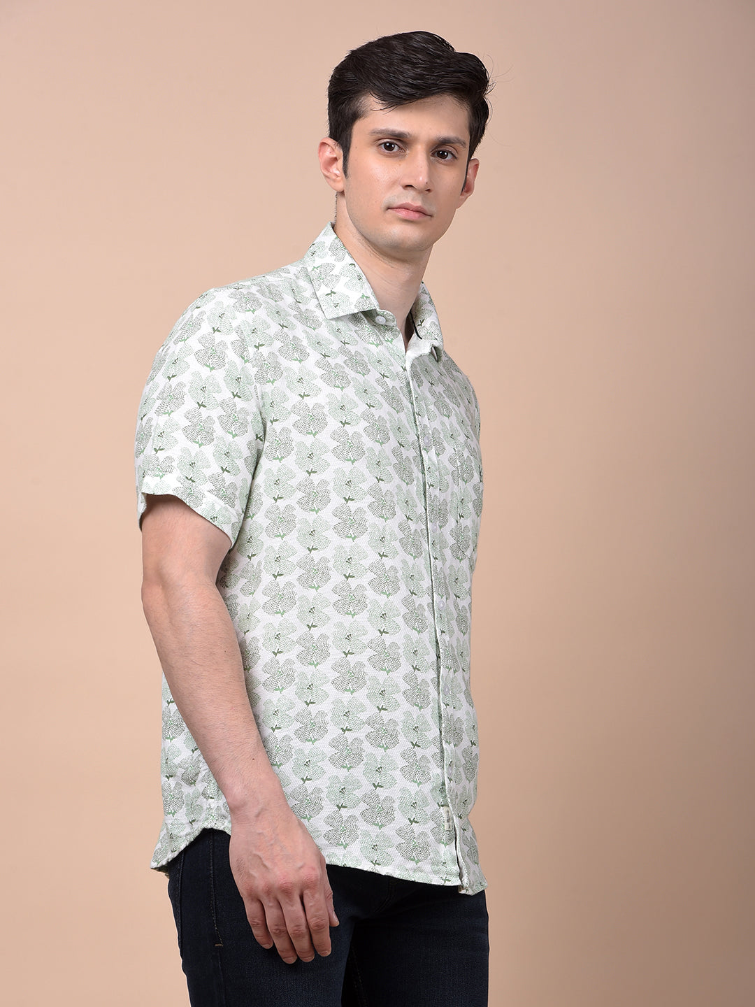 Green Floral Print Shirt