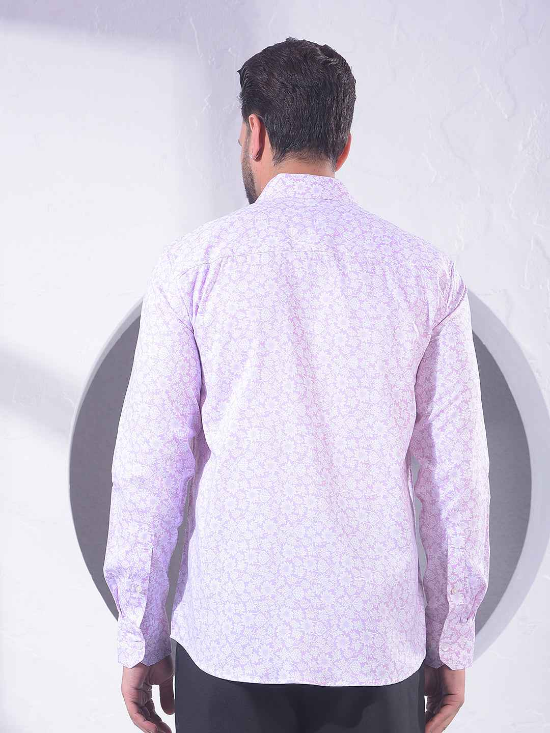 Pink Floral Print Modal Shirt