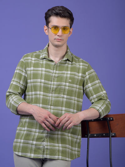 Green Checked 100% Cotton Shirt