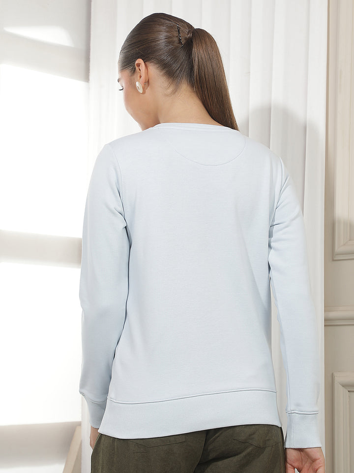 Blue Graphic Print Sweatshirt