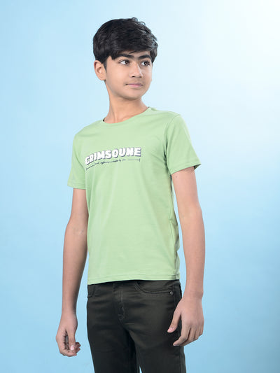 Green Typographic Print T-Shirt