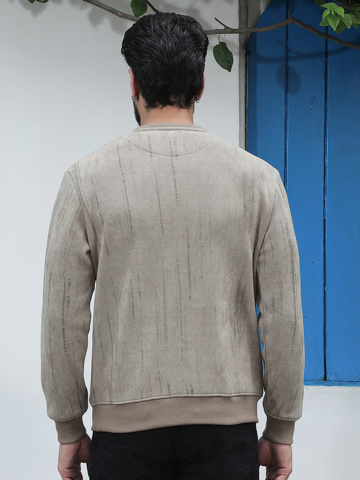 Brown Abstract Print Sweatshirt