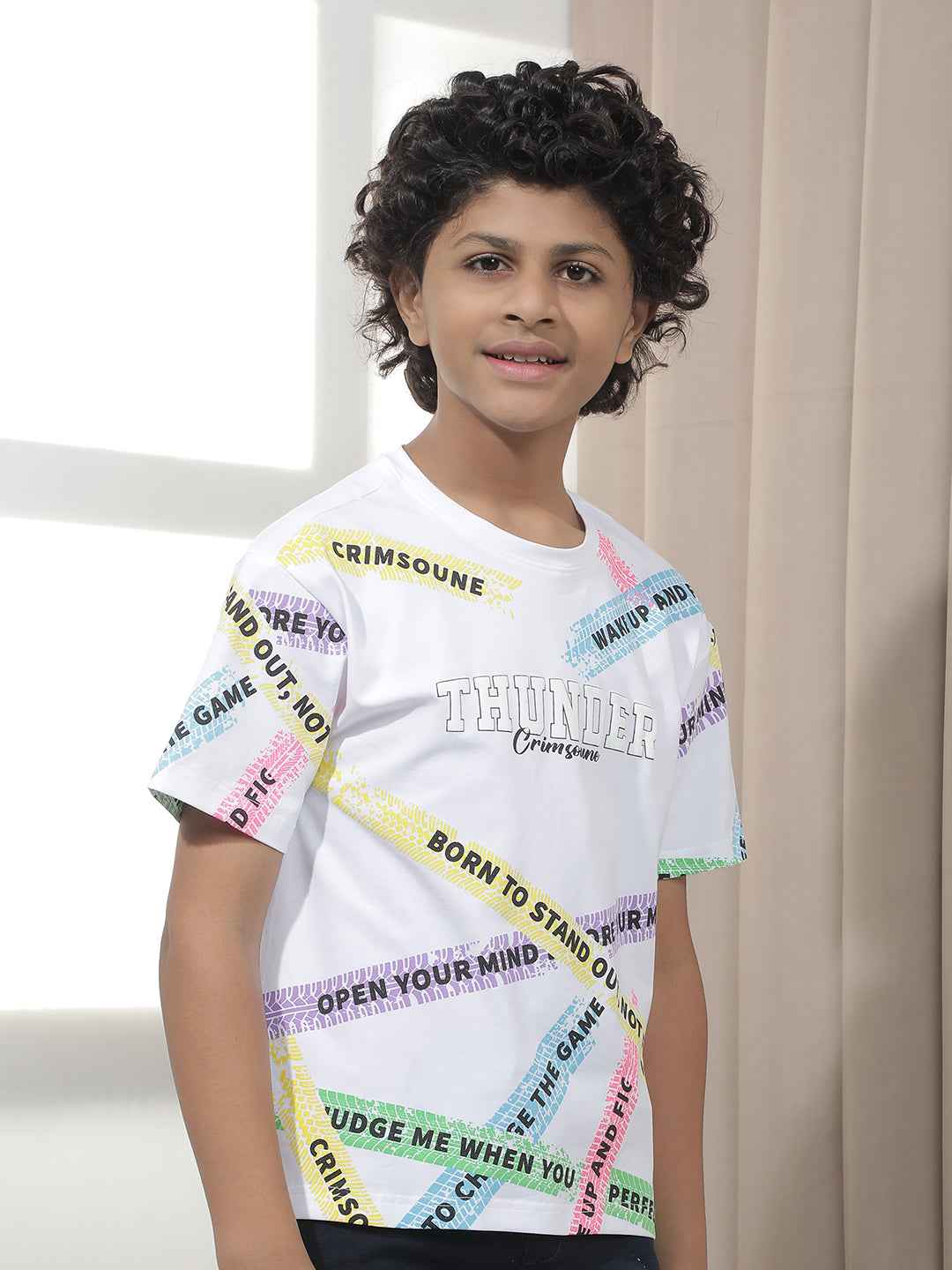 White Typographic Printed T-Shirt
