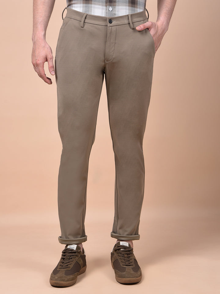 Elevated Khaki Knitted Trousers