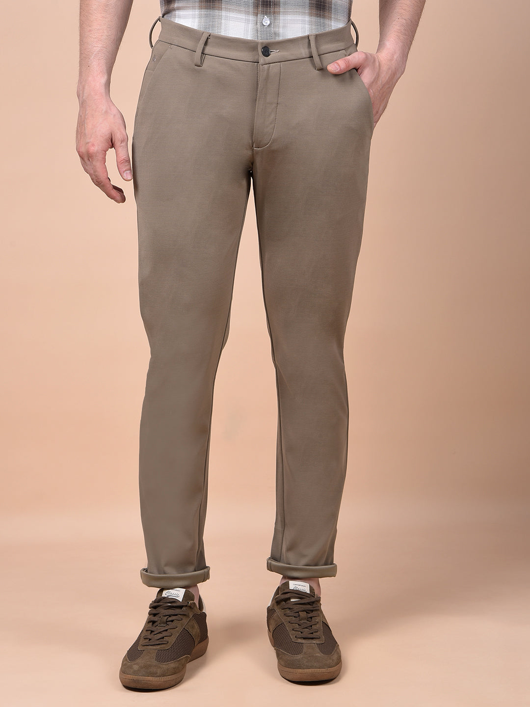 Elevated Khaki Knitted Trousers