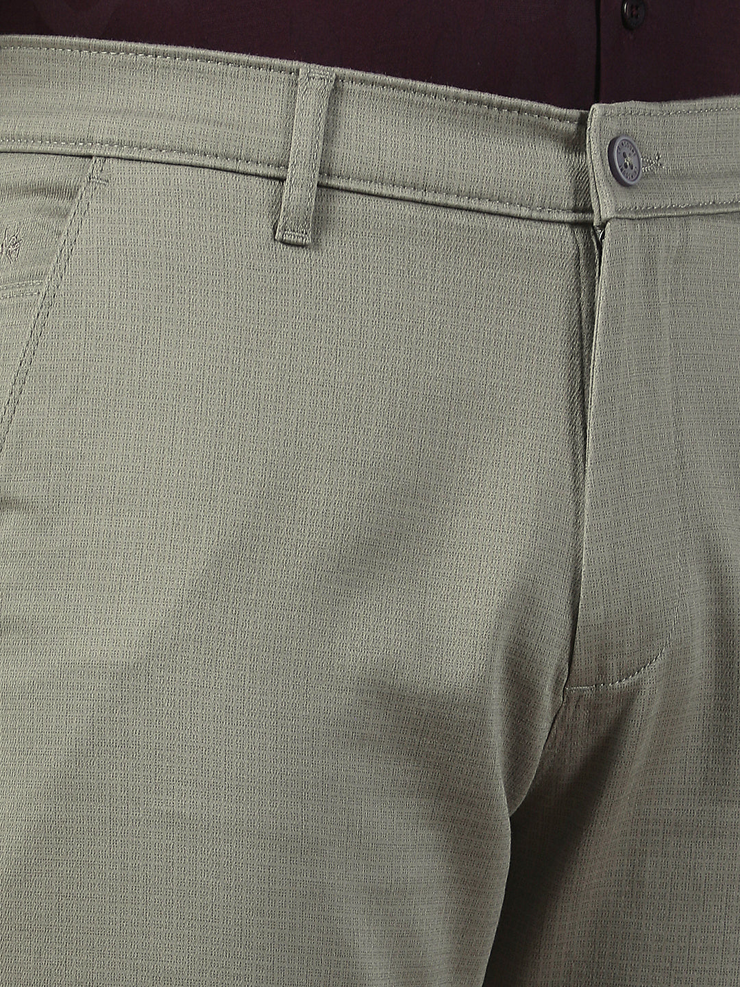 Grey Printed Straight Trousers