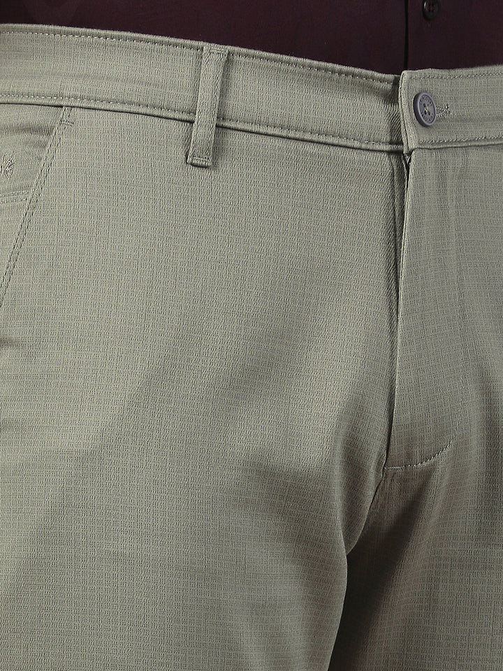 Grey Printed Straight Trousers