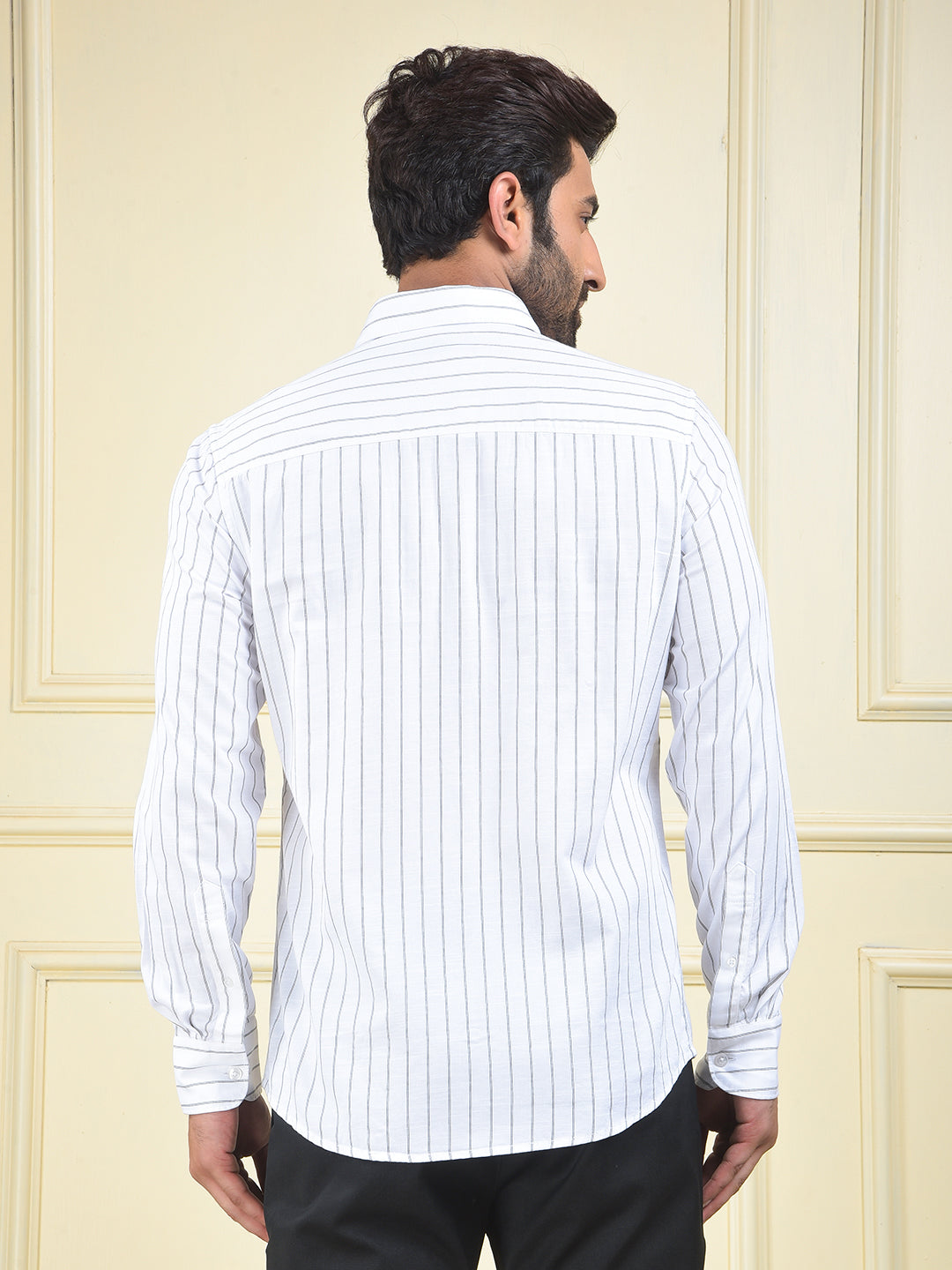 White Vertical Stripes Shirt