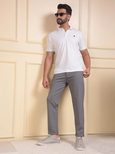 White Polo Neck T-Shirt