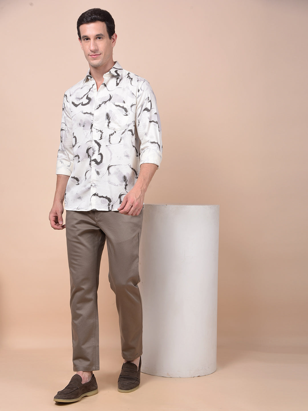 Chic Grey Printed Shirt