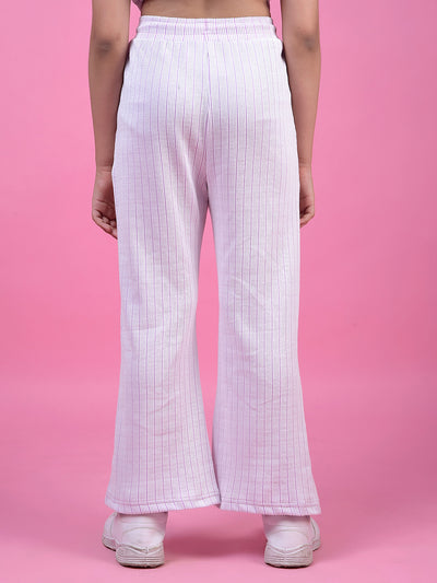 Purple Vertical Stripes Trackpants