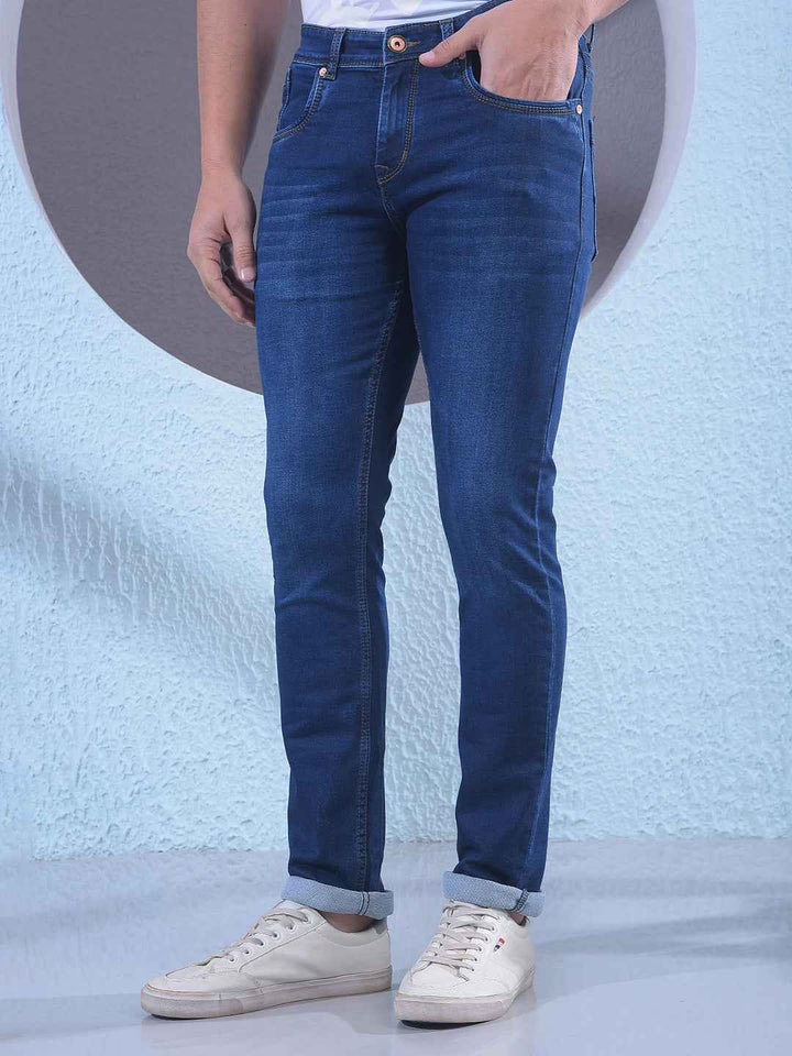 Classic Medium Blue Stretch Cotton Jeans
