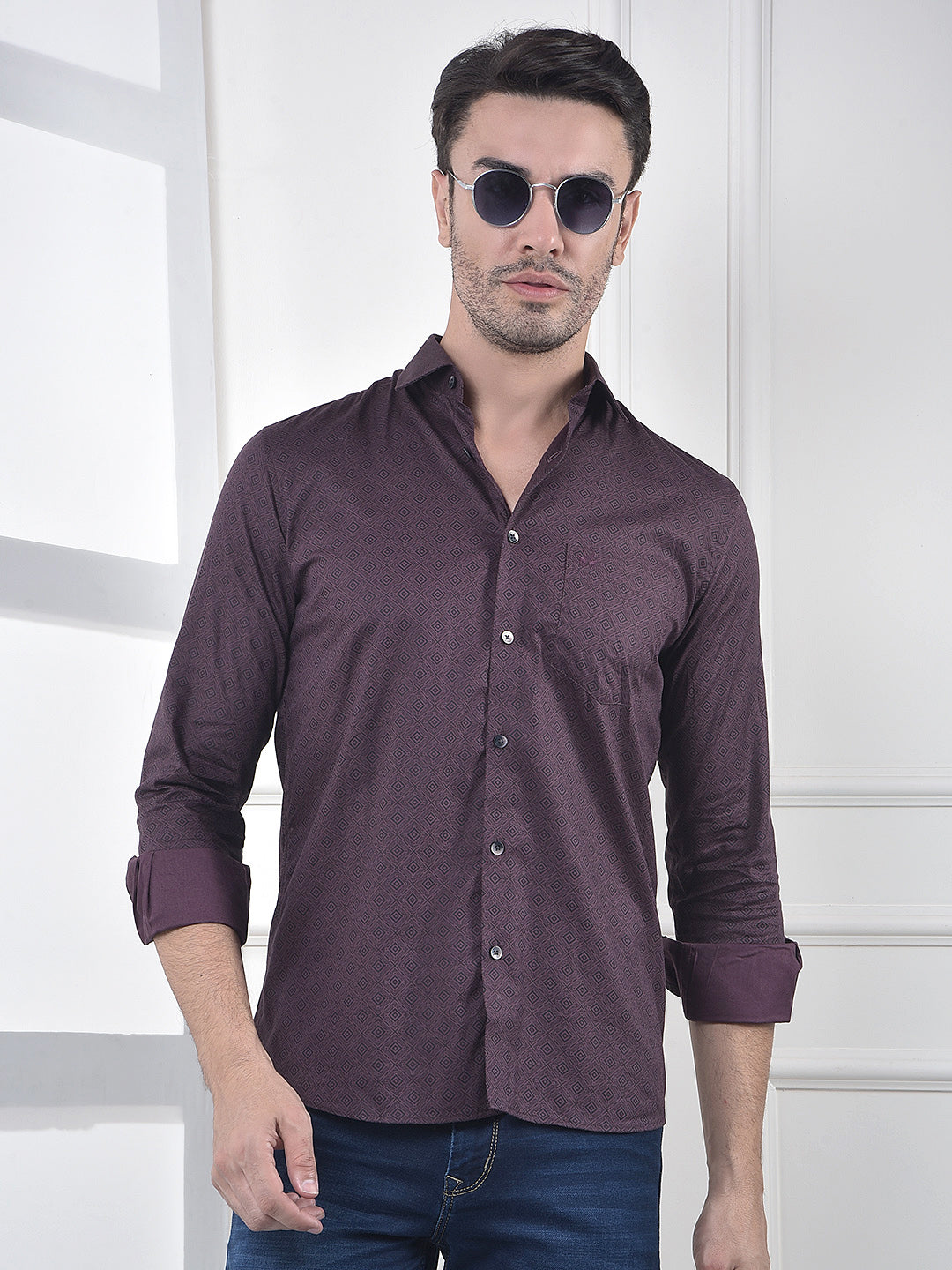Contemporary Brown Graphic Shirt
