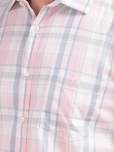Pink Checked 100% Cotton Shirt