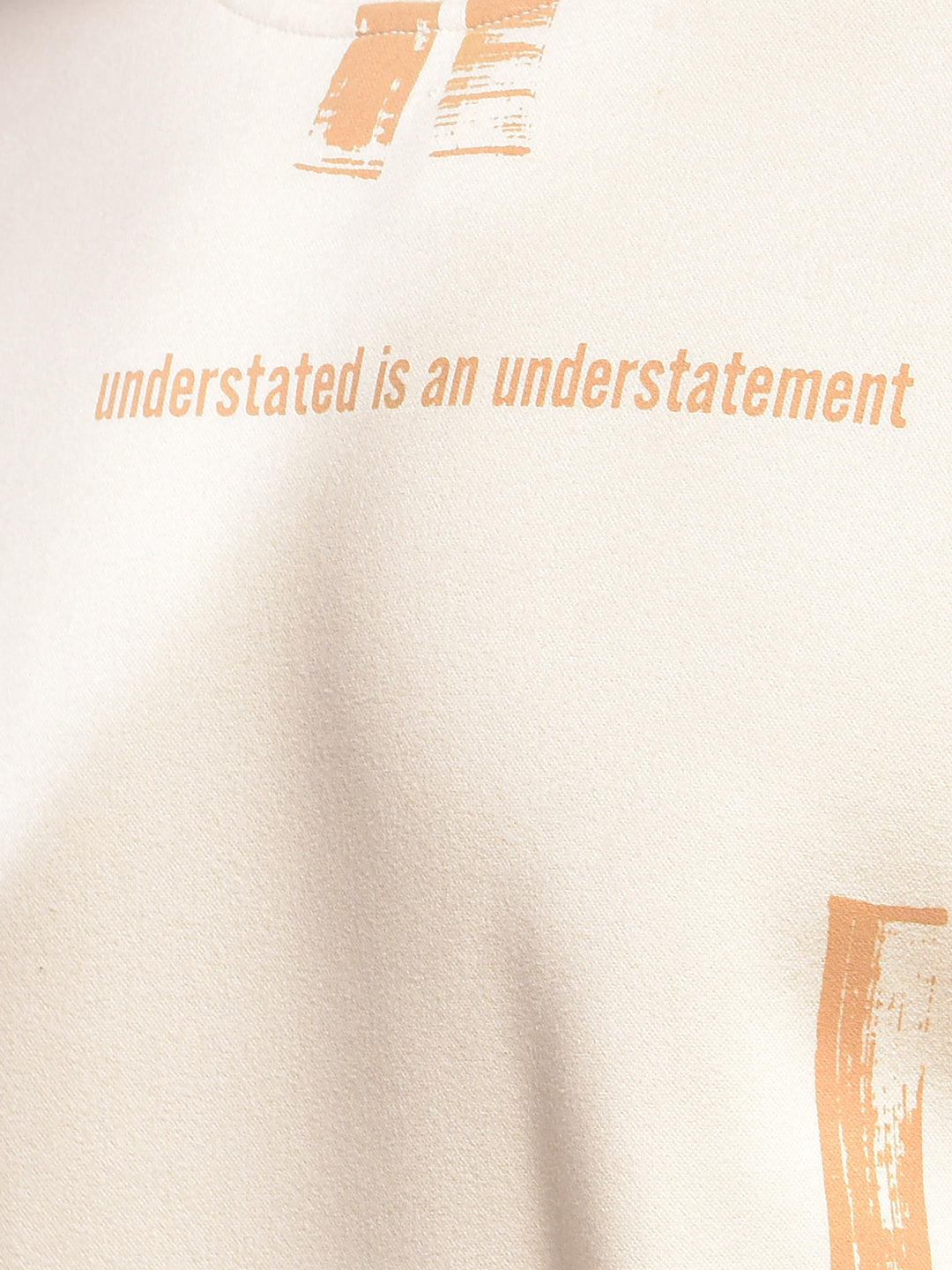 Beige Typographic Print Sweatshirt