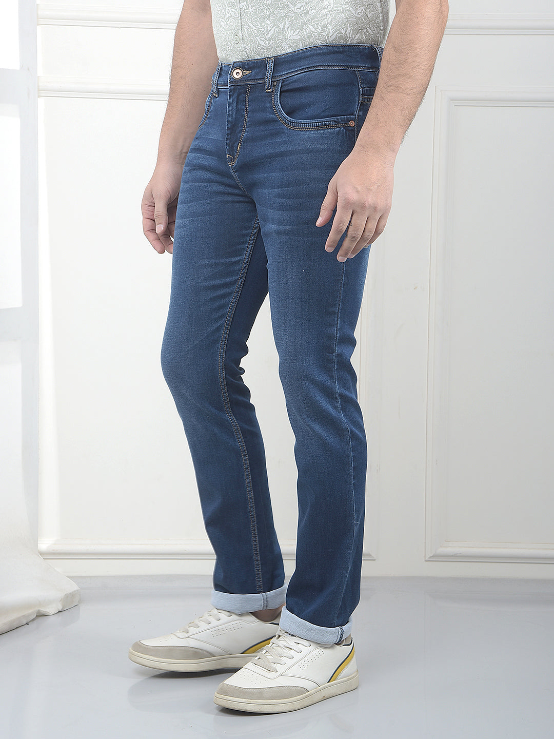 Classic Blue Stretch Straight Jeans