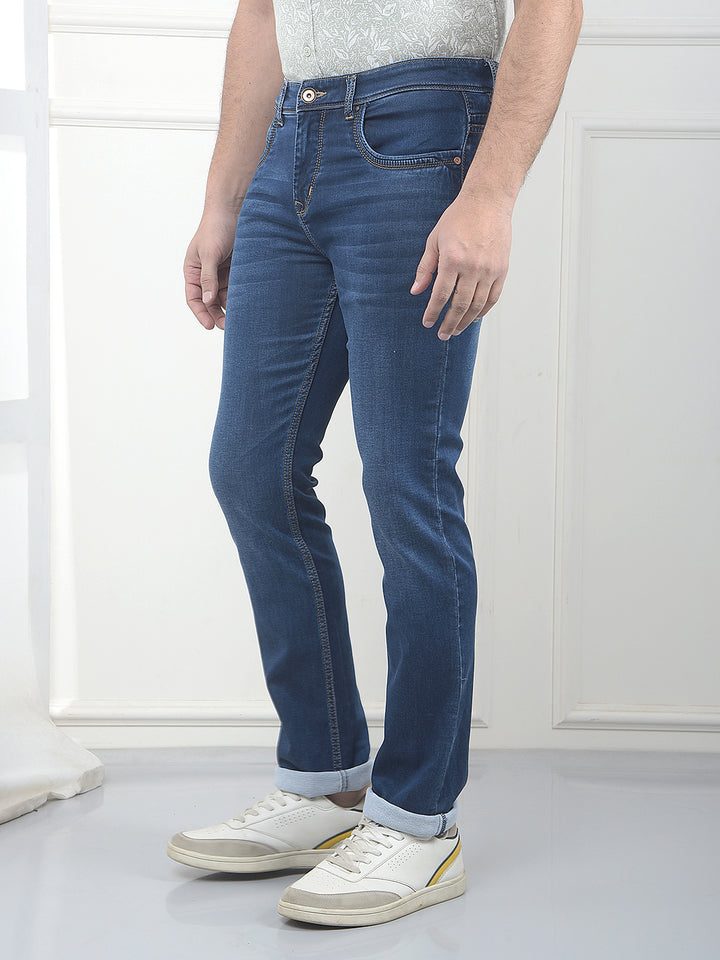 Classic Blue Stretch Straight Jeans