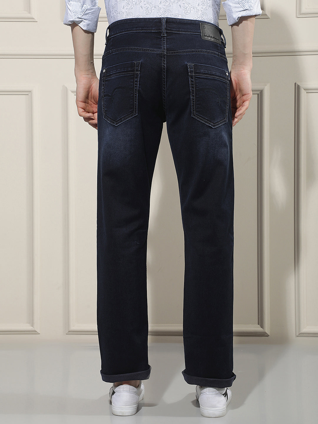 Navy Blue Straight Jeans