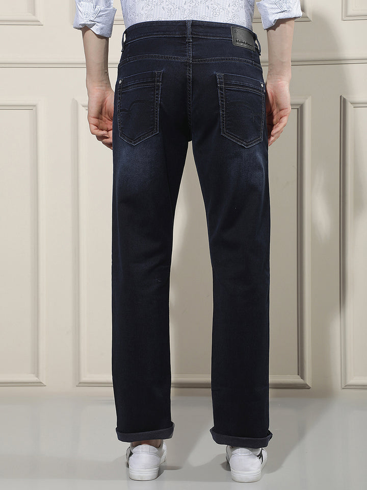 Navy Blue Straight Jeans