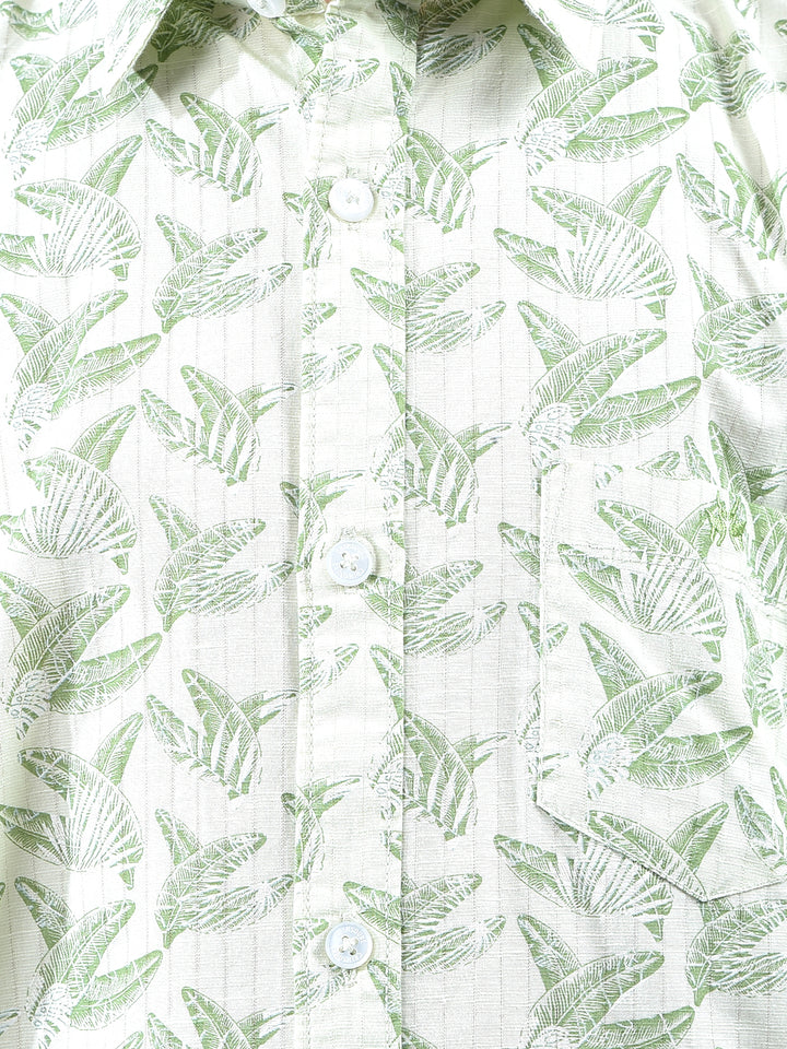 Modern Edge Green Floral Print Shirt