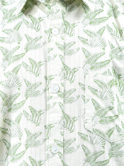Modern Edge Green Floral Print Shirt