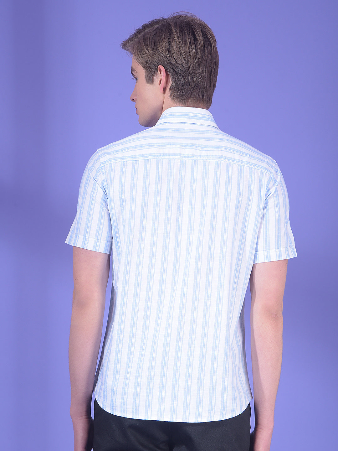 Blue Vertical Stripes 100% Cotton Shirt