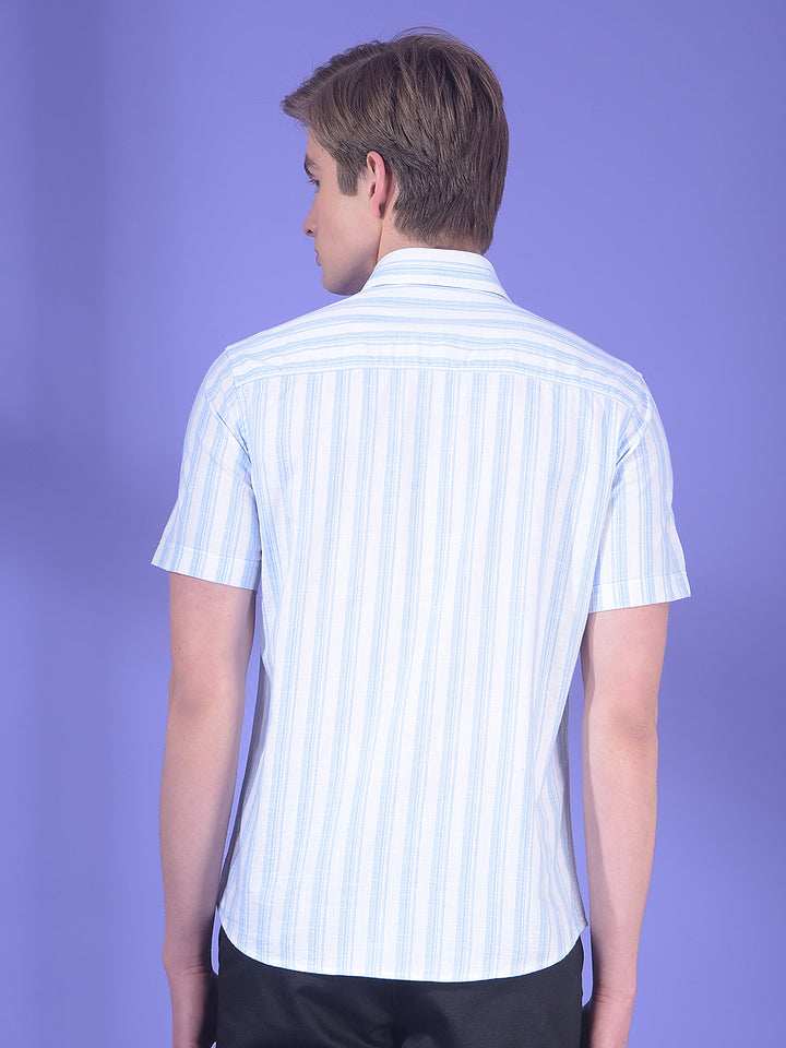 Blue Vertical Stripes 100% Cotton Shirt