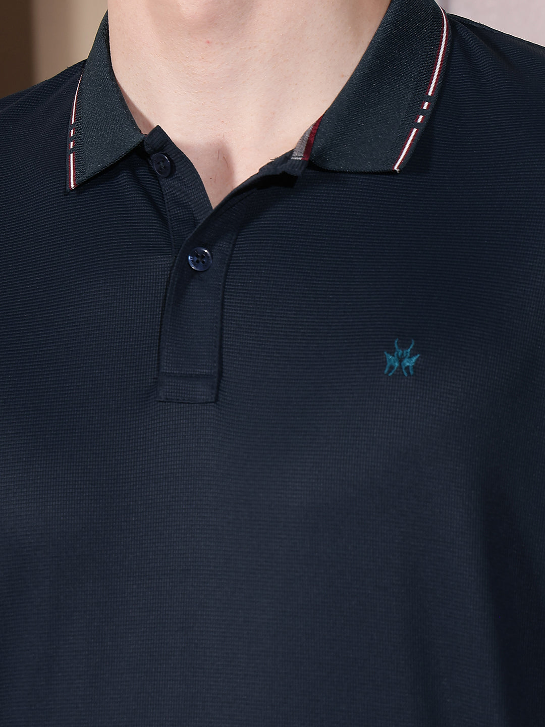Navy Blue Polo Neck T-Shirt