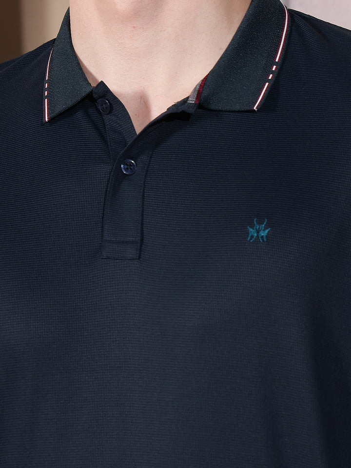 Navy Blue Polo Neck T-Shirt