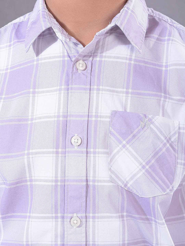 Purple Checked 100% Cotton Shirt