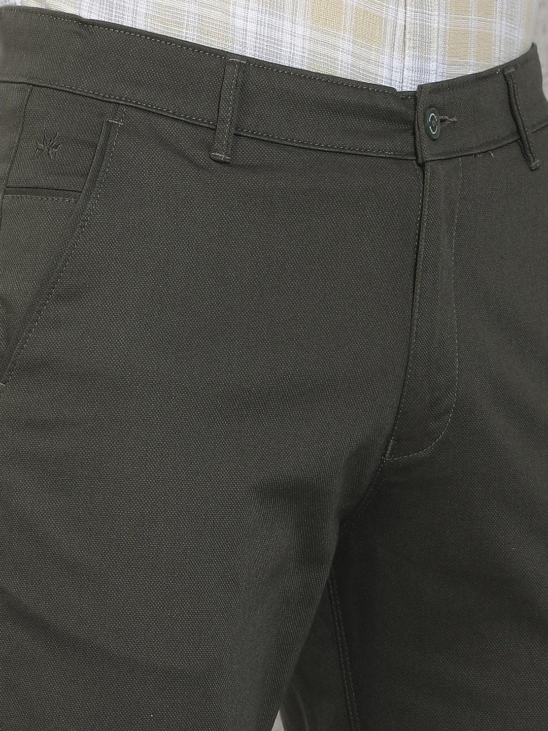 Smart Dark Olive Casual Trousers