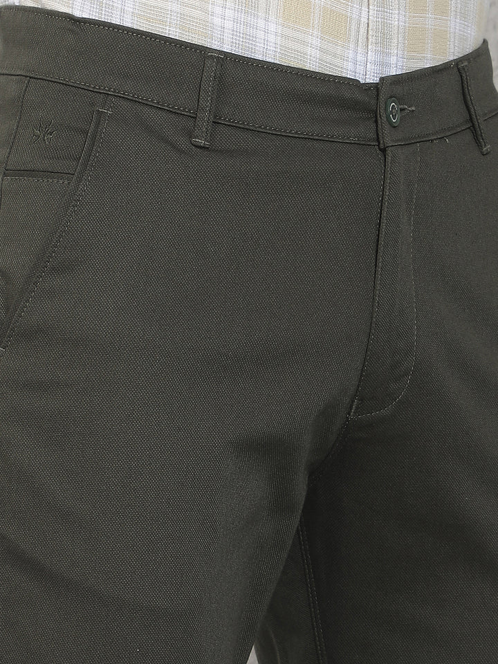 Smart Dark Olive Casual Trousers