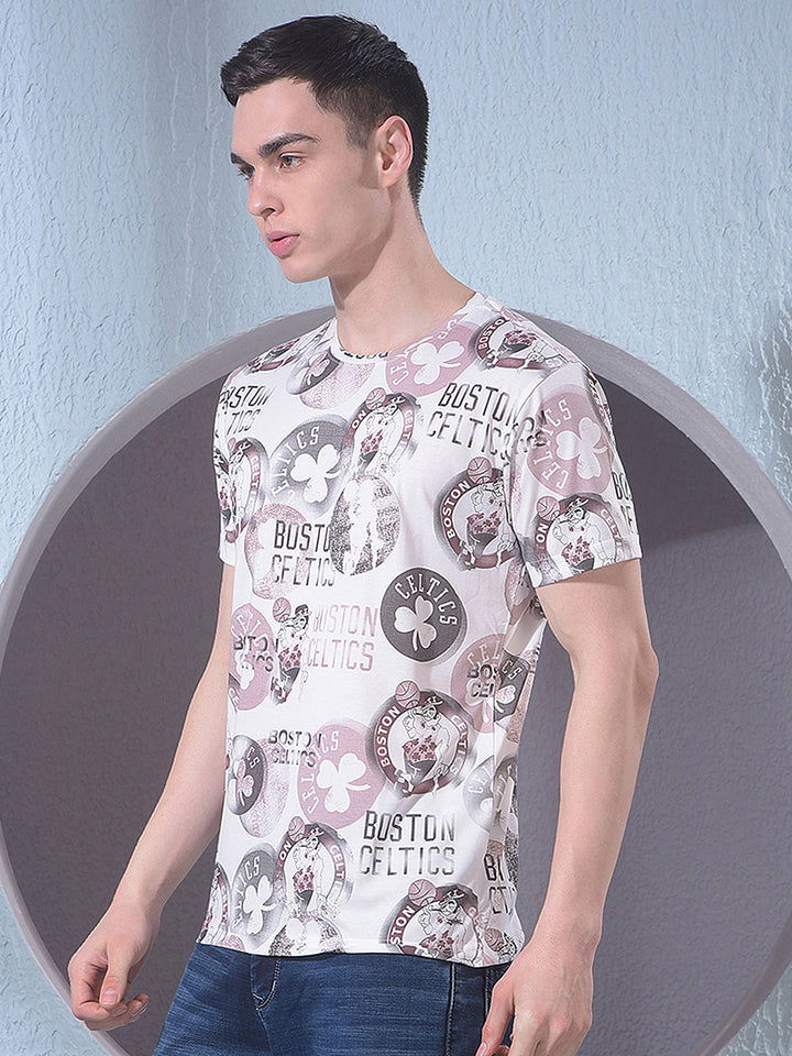 Purple Graphic Print T-Shirt