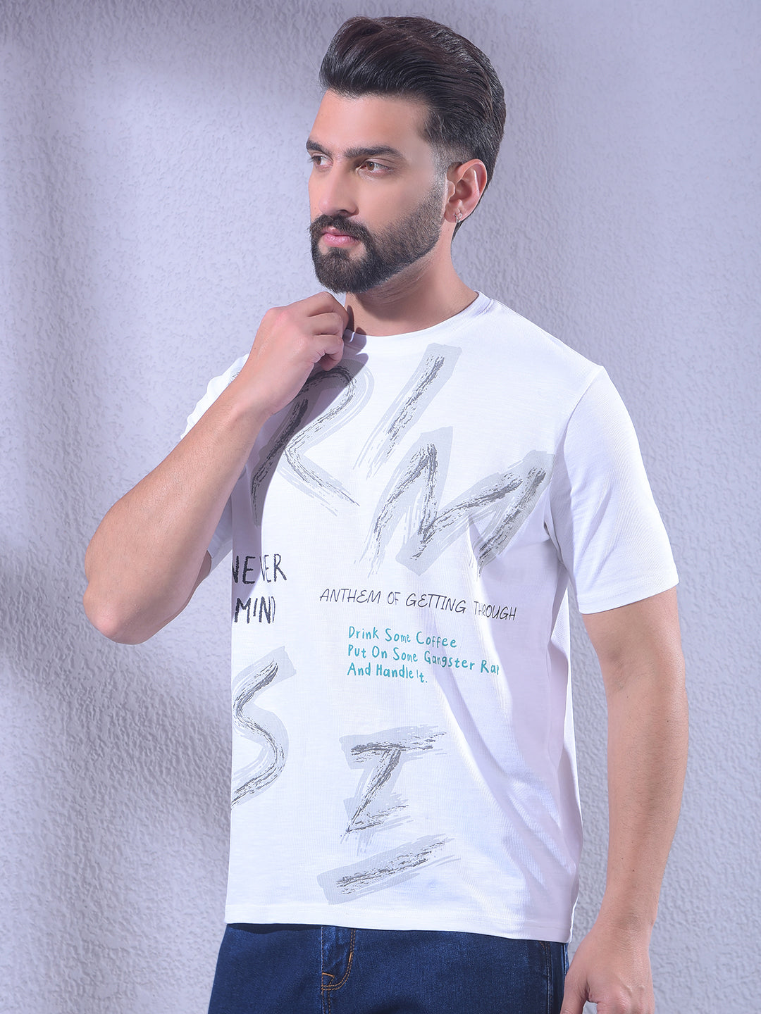 White Typographic T-Shirt