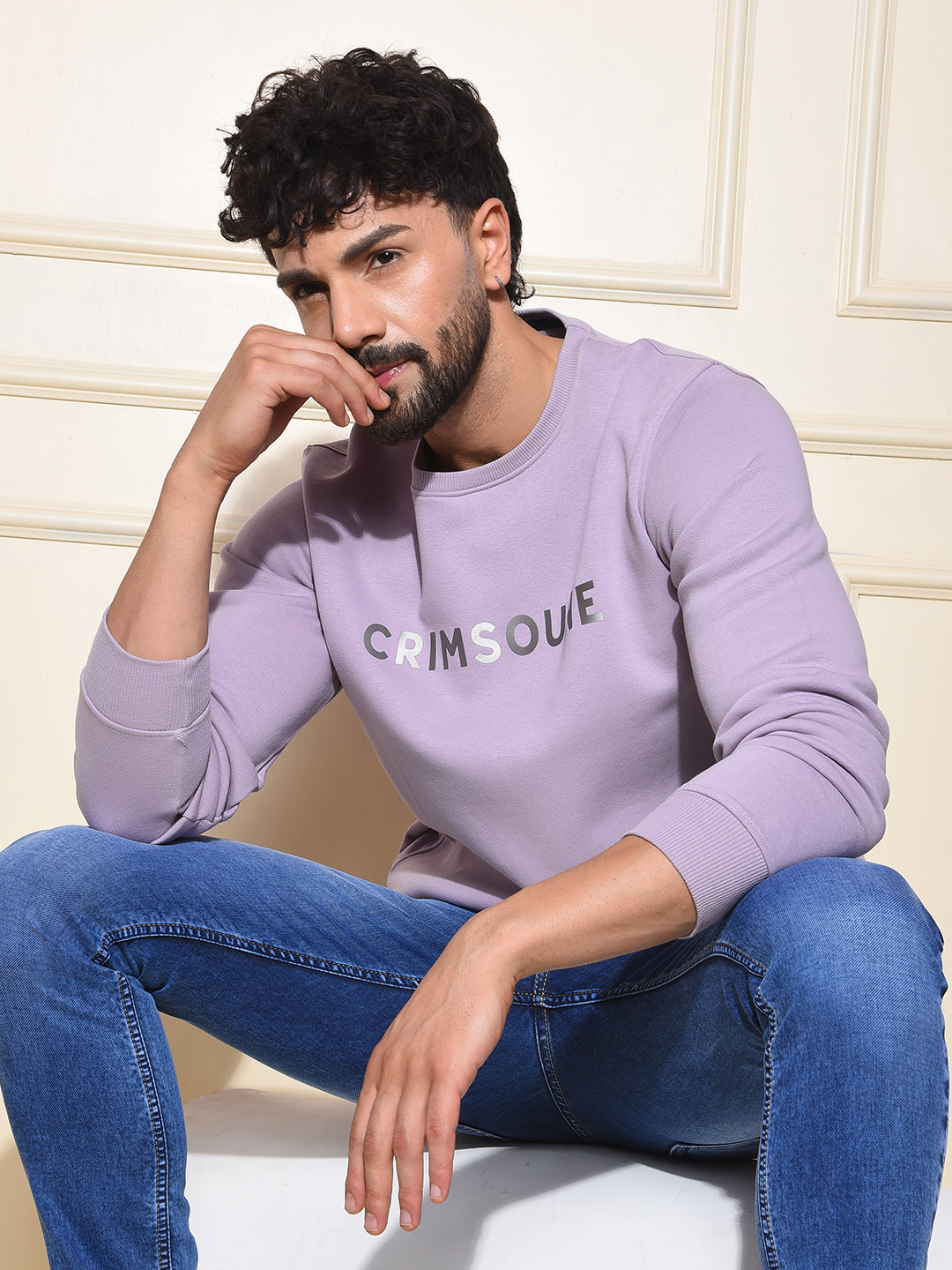 Urban Style Purple Sweatshirt with Brand Logo