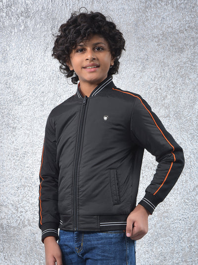 Black Reversible Bomber Jacket