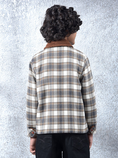 rendy Brown Check Style Shacket