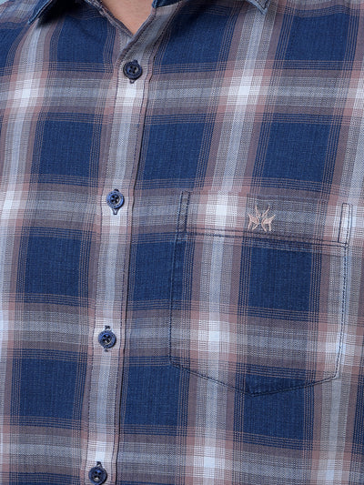 Blue Checked 100% Cotton Shirt