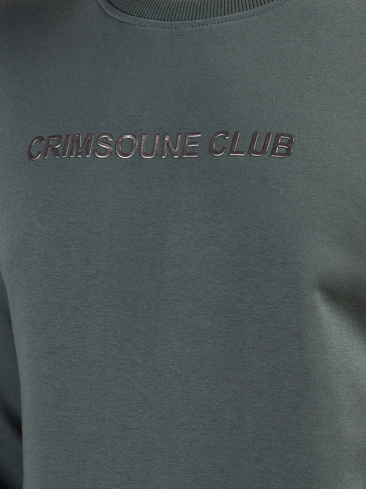 Classic Green Cotton Sweatshirt With Brand Logo