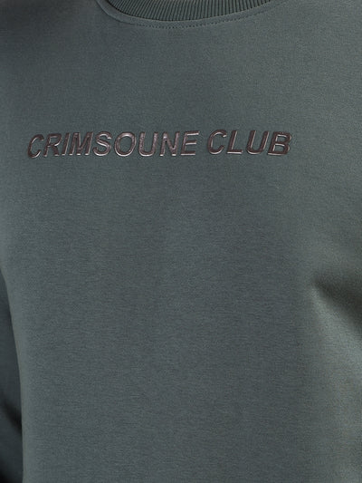 Classic Green Cotton Sweatshirt With Brand Logo