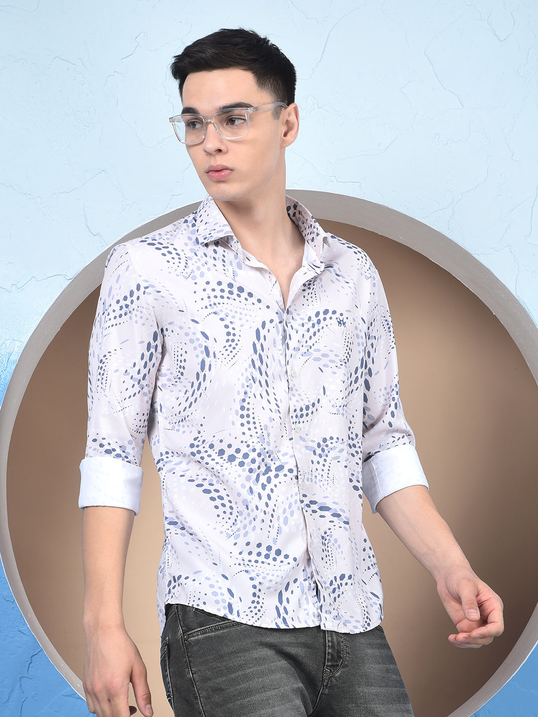 Blue Printed Shirt