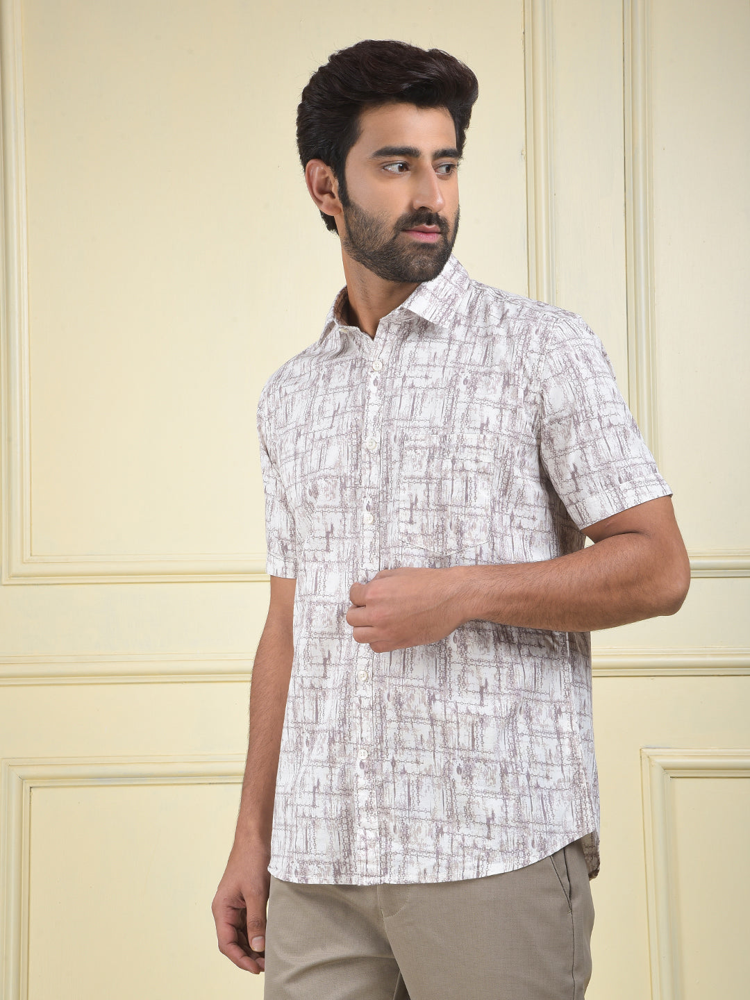 Pure Comfort Purple Printed Shirt