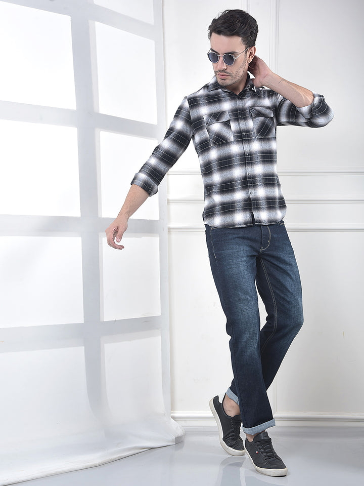 Black Checked 100% Cotton Shirt