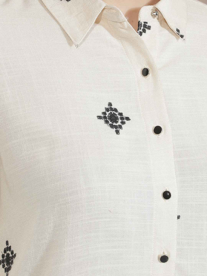 Artisanal Cream Embroidered Shirt